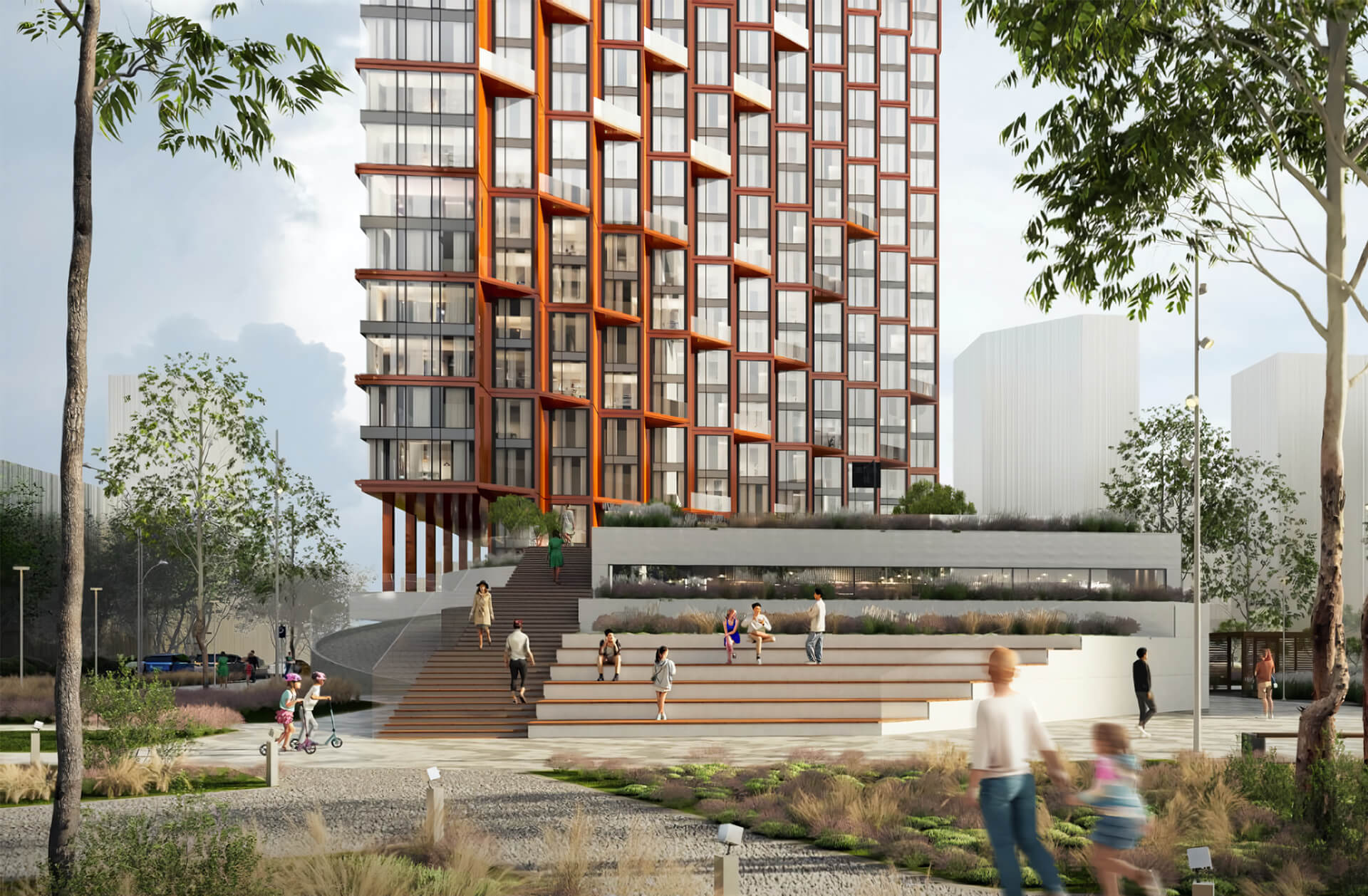 Благоустройство двора от застройщика Аквилон